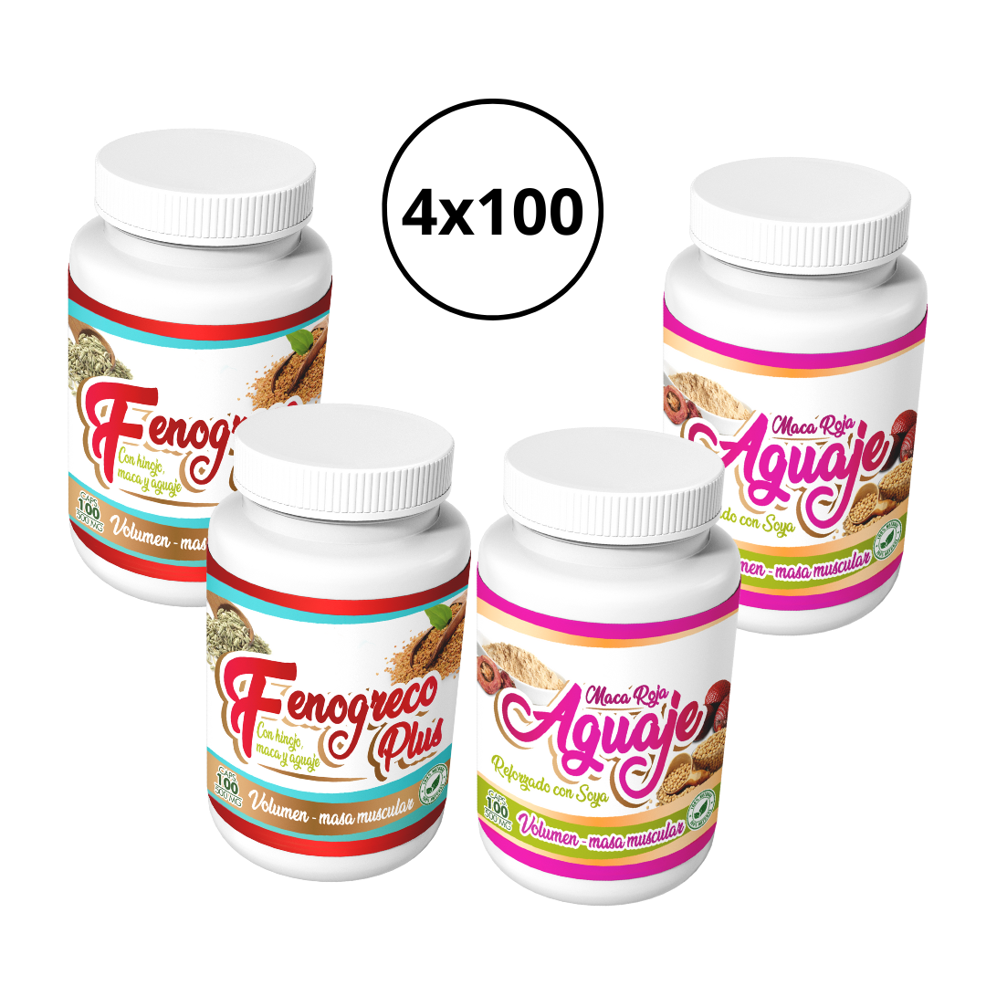 Gélules Fessiers Aguaje Maca Botcho - 2 Boîtes De 100 - 100% Ingrédients Naturels (NEUF)
